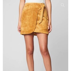 Blank NYC Caramel New with Tags Faux Suede Tie Mini Skirt Women's 25